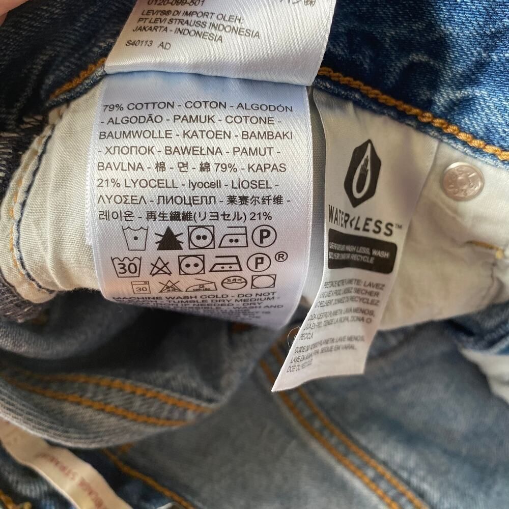 Levi's Ribcage Straight Ankle Jeans Blue 25x27 - Picture 6 of 12